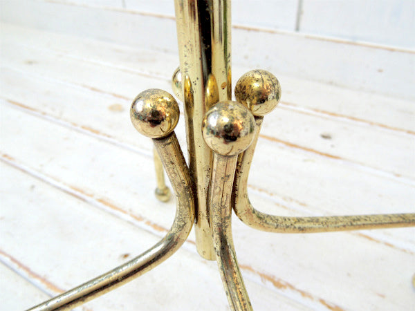 ミッドセンチュリー・ゴールドトーン・ヴィンテージ・コートスタンド・ポールハンガー・インテリア