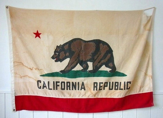 【CALIFORNIA】大きなヴィンテージ・カリフォルニア州旗/グリズリー/フラッグ USA