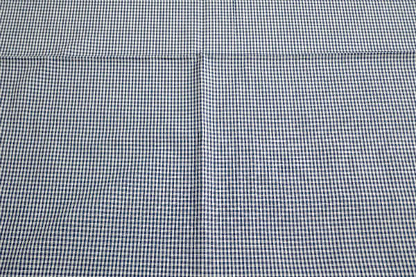 デッドストック ホワイト×ブルー 小さなチェック柄 ファブリック 生地 ハンドメイド 手芸