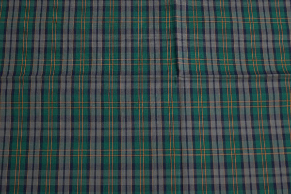 デッドストック グリーン×ネイビー オーバーチェック柄 ファブリック 生地 ハンドメイド 手芸