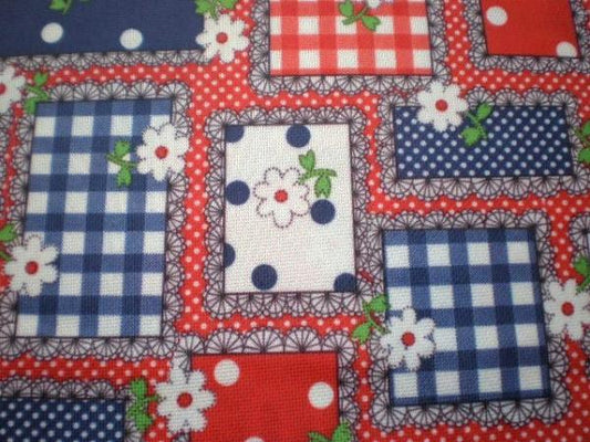 USA デッドストック・フラワー・パッチワーク柄ファブリック