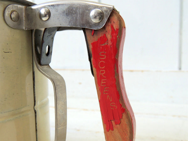 ANDROCK社 花柄・ティン×木製ハンドル・50s アンティーク・シフター 粉ふるい キッチン雑貨