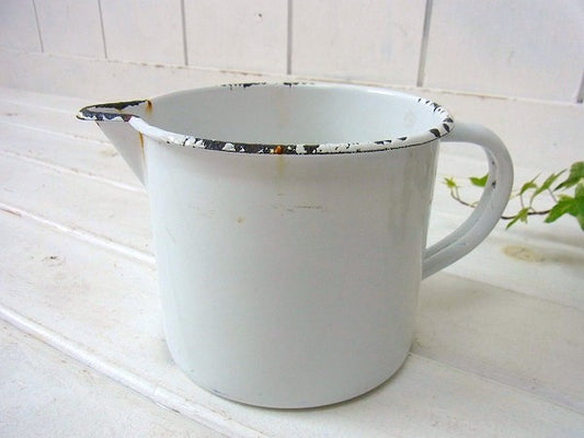 【BAUMANN】ドイツ製・白色・アンティーク・ホーローピッチャー