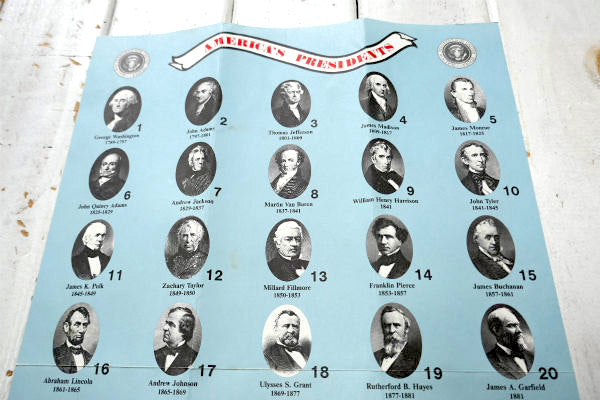 AMERICA'S アメリカ歴代 大統領 80s ビンテージ ポスター 壁飾り 印刷物 US
