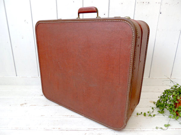 J C 1950~60s・赤茶色・ビンテージ・スーツケース・トランク・ファッション US 鞄　旅行
