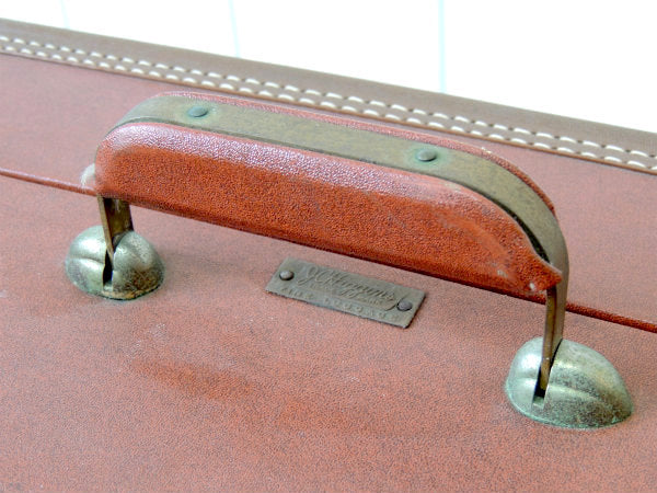 J C 1950~60s・赤茶色・ビンテージ・スーツケース・トランク・ファッション US 鞄　旅行