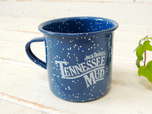 【ジャックダニエル】TENNESSEE MUD・青色・ヴィンテージ・ホーローカップ/マグカップ②