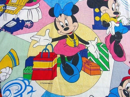 【ミニーマウス】ディズニー・ヴィンテージ・ユーズドシーツ(フラットタイプ) USA