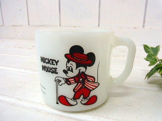 【Fire King】ファイヤーキング・ディズニー・ミッキー&ミニー・マグカップ USA