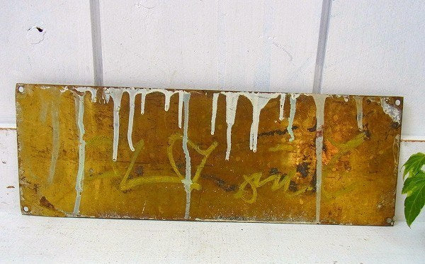 【TOILET&SHOWER】アメリカ海軍・真鍮製・40’sアンティーク・船内プレート/標示プレート