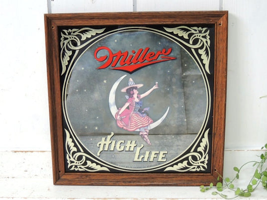 【MILLER】ミラービール・アドバタイジング・ヴィンテージ・パブミラー・壁飾り・壁掛け鏡