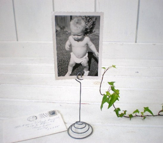 小さなアンティーク・ワイヤーカードホルダー/フォトスタンド USA