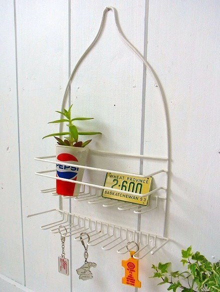 【ホワイト・ワイヤーシェルフ】飾り棚・ウォールシェルフ・USA・店舗ディスプレイ