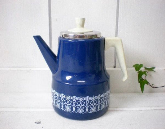 フランス・蚤の市 アンティーク・ホーロー製・ポット・ケトル・キッチン雑貨