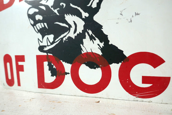 BEWARE OF DOG 猛犬注意 警告 番犬 メタル ビンテージ サイン 看板 アメリカ USA