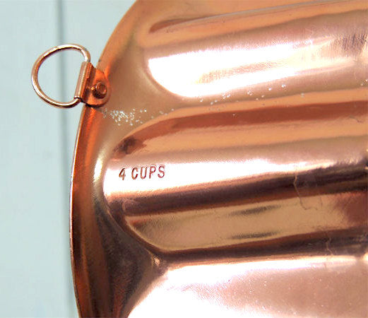 銅製 4カップサイズ ヴィンテージ モールド 菓子型 ゼリーモールド キッチン雑貨 USA