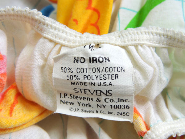 【セサミストリートの仲間たち】数字柄・ツインサイズ・ヴィンテージ・ユーズドシーツ(ボックスタイプ)