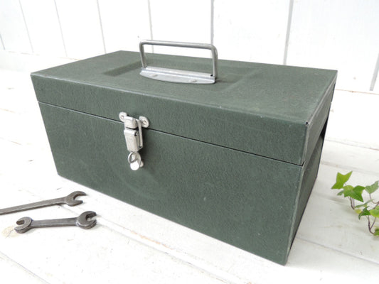 【PIONEER STEEL CO】カーキ色・メタル製・2段式・ヴィンテージ・ツールボックス/工具箱