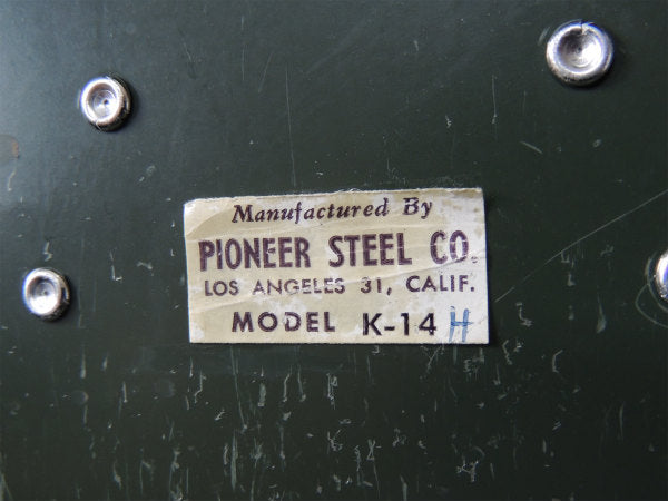 【PIONEER STEEL CO】カーキ色・メタル製・2段式・ヴィンテージ・ツールボックス/工具箱