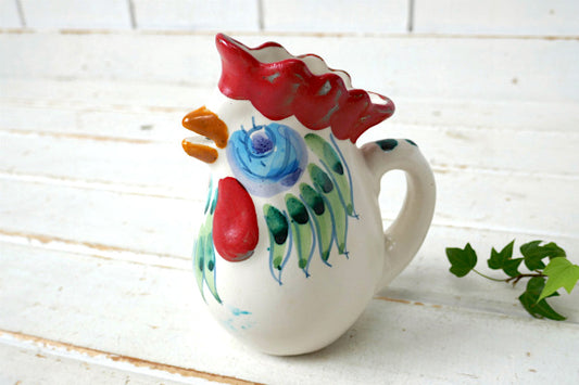 イタリア Sciacca にわとり型 セラミック製 ハンドペイント ヴィンテージ ピッチャー 水差し