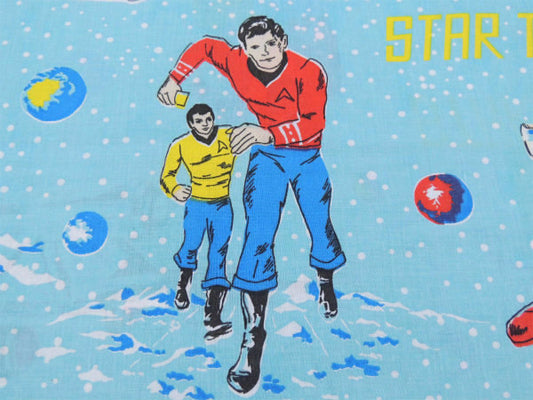 【スタートレック】STAR TREK・SF宇宙柄・70'sヴィンテージ・ユーズドシーツ(1/2)