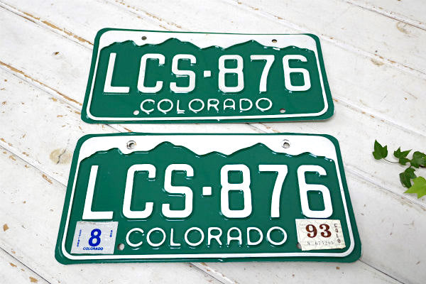 USA コロラド州 LCS-876 ヴィンテージ ナンバープレート カーライセンスプレート2枚セット