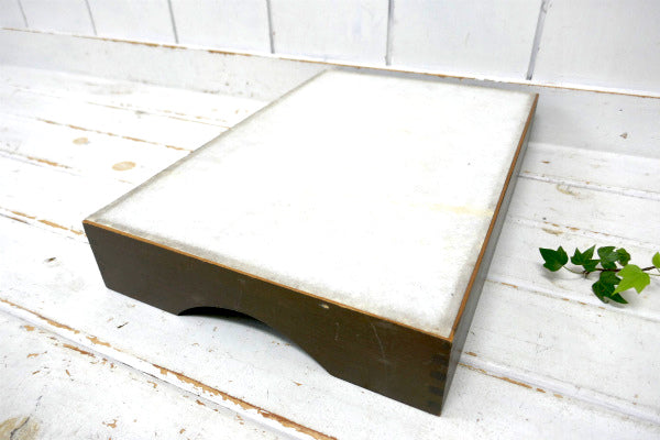 ノスタルジックな木製・アンティーク・書類ラック デスクトレイ 書類トレイ USA ダークブラウン