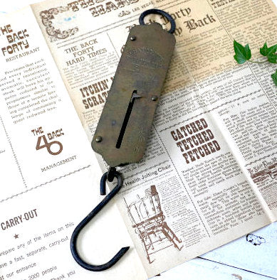 CHATILLON ニューヨーク 真鍮製 OLD アンティーク ハンギングスケール スプリング 量り