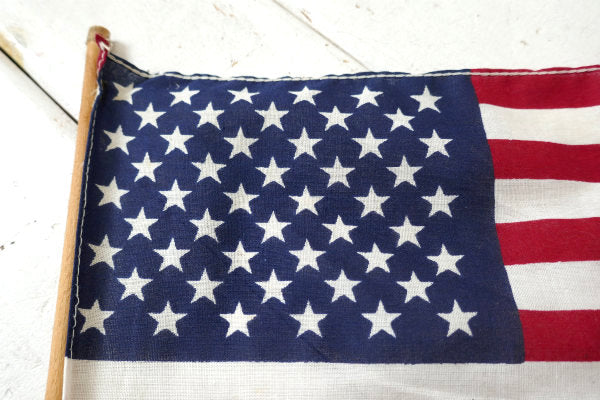 50州 星条旗 USA・アメリカンフラッグ・木製 ポール付き・ヴィンテージ・旗・アメリカ合衆国・看板