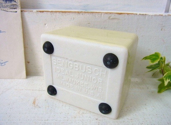 【SENGBUSCH】イエローの陶器製・アンティーク・スタンプモイスチャー/切手ぬらし(S)　USA