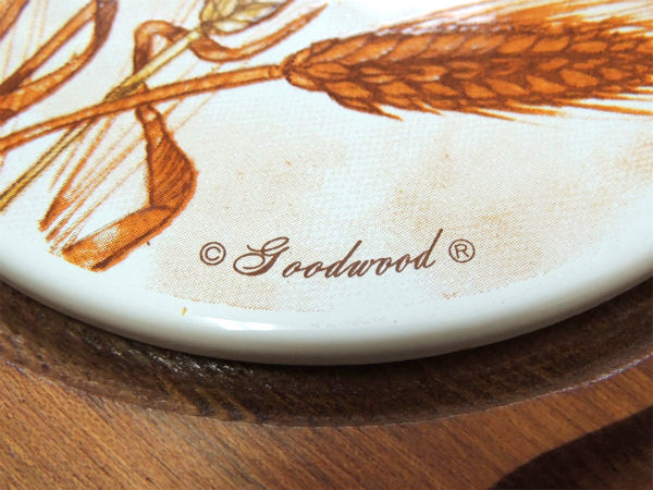 【Goodwood】小麦柄・木製・ヴィンテージ・チーズドーム・チーズボード・ガラスドーム