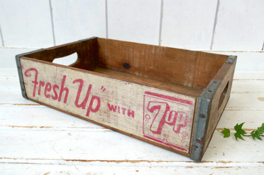 7up セブンアップ ヴィンテージ 木箱 ウッドボックス クレートボックス アドバタイジング CAL