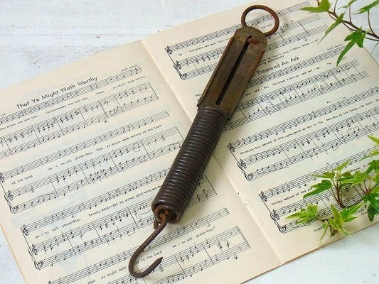 【真鍮製・シカゴ】アンティーク・ハンギング・スケール/スプリング/量り