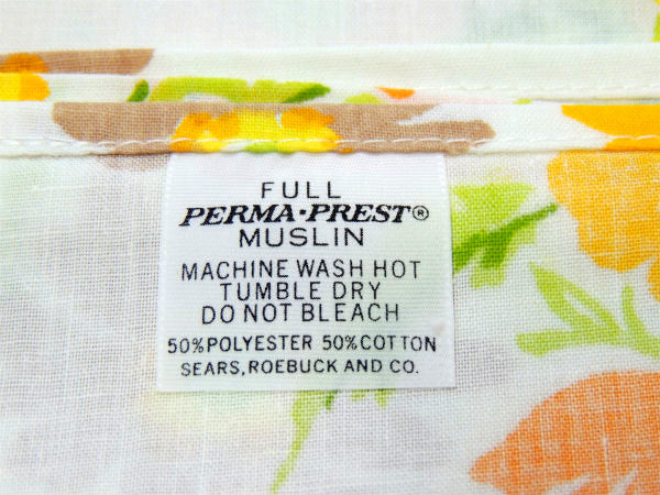 Sears シアーズ 花柄 フラワー デッドストック ヴィンテージ フラットシーツ 生地 シーツ フルサイズ USA