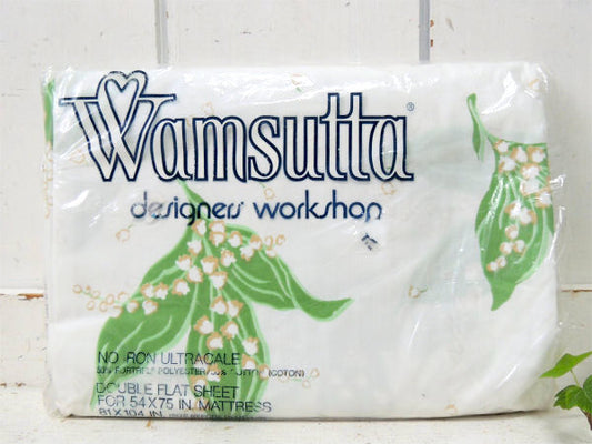 【Wamsutta】スズラン・花柄・デッドストック・ヴィンテージ・フラットシーツ/ベッドシーツ