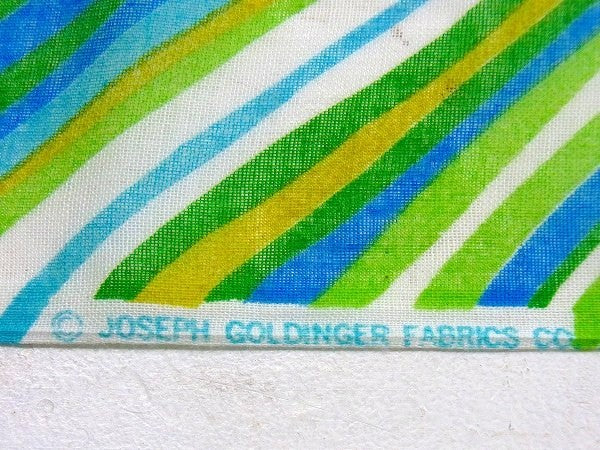 Joseph Goldinger 斜めストライプ柄 デッドストック ヴィンテージ ファブリック 生地 USA