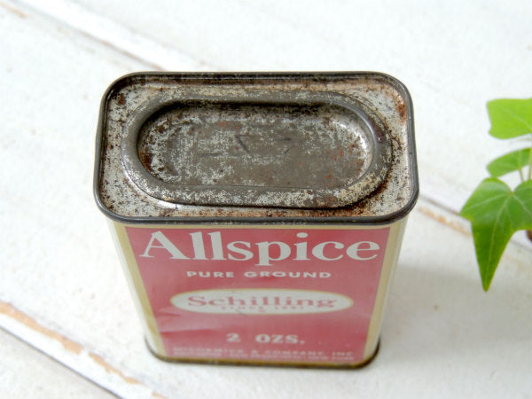 【1950年代・Schilling】オールスパイス・ティン製・ヴィンテージ・スパイス缶・USA