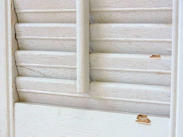 白色の木製・アンティーク・ルーバー/ヴォレー/シャッター/建具　USA