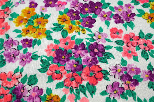 カラフル 小花柄 デッドストック ヴィンテージ ファブリック 生地 テキスタイル /112×81㎝