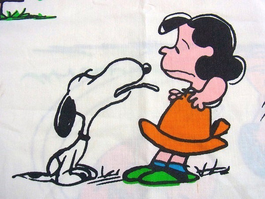 【スヌーピー】ピーナッツの仲間・コミック柄・ヴィンテージ・ユーズド・ピロケース/枕カバー USA