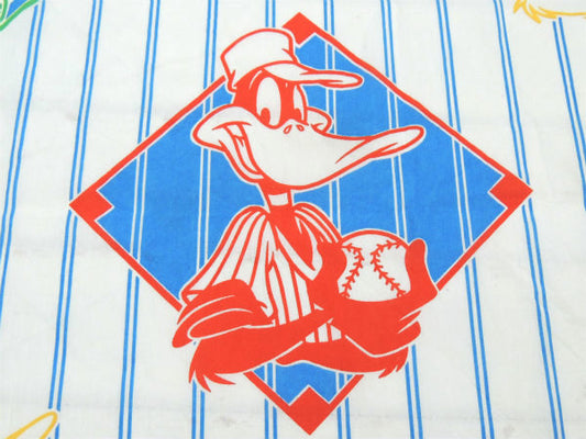 ルーニーテューンズ バッグスバニー&ダフィーダック・ベースボール・USED フラットシーツ・野球