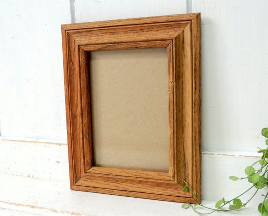 【木製×ガラスパネル】アメリカ・ヴィンテージ・フォトフレーム・額縁・無垢材・USA西海岸・サクラメン