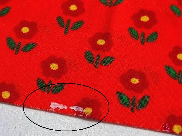 【Sears】シアーズ・オレンジ色の鳥&花柄・ヴィンテージ・カーテン/ファブリック/生地 USA