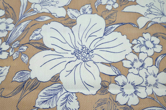 ハイビスカス 花柄 デッドストック ヴィンテージ ファブリック 生地 テキスタイル /113×96㎝