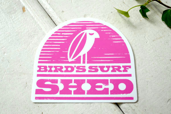 BIRD'S SURF ピンクベース・サーフショップ・カリフォルニア・サーフィン ステッカー