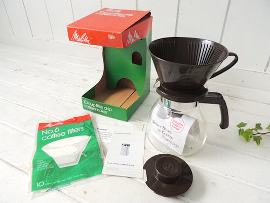 Melitta メリタ 花柄 80's ヴィンテージ コーヒーメーカー ドリップセット コーヒードリッパー 箱付き