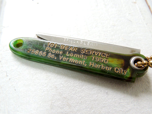 【USA・BEAR SERVICE】ヴィンテージ・ポータブル・ナイフ・キーホルダー・アドバタイジング