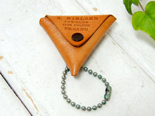 【カリフォルニア・USA】革製・デッドストック・ビンテージ・アドバタイジング・レザー・コインケース