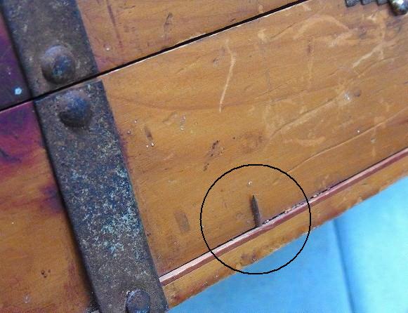 海賊の宝箱・小さなアンティーク・ウッドボックス/木箱/ジュエリーボックス USA