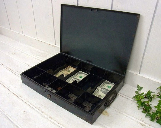 【Steelmaster】工業系の仕切り付き・ヴィンテージ・キャッシュボックス/金庫 USA